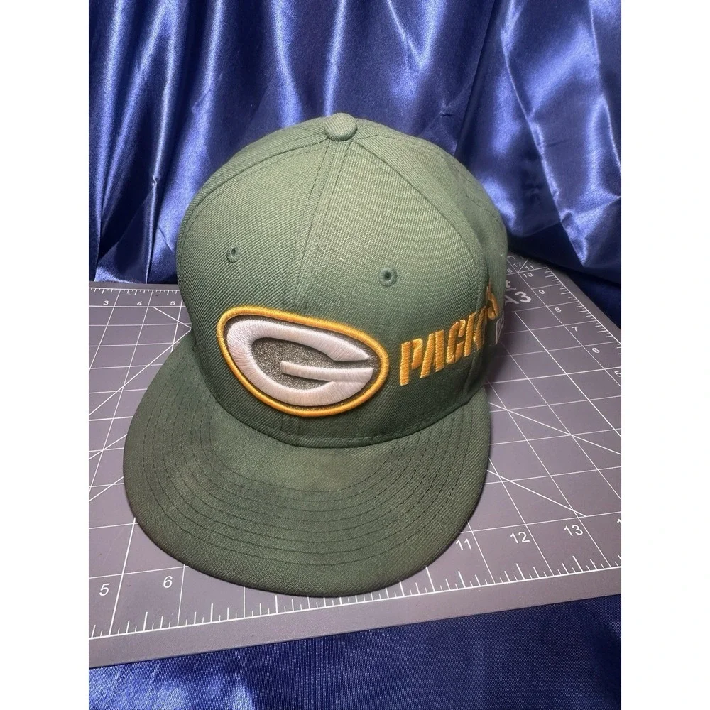 New Era Green Bay Packers NFL Football 59FIFTY Used Fitted Hat Size 7 5/8" - Picture 1 of 9